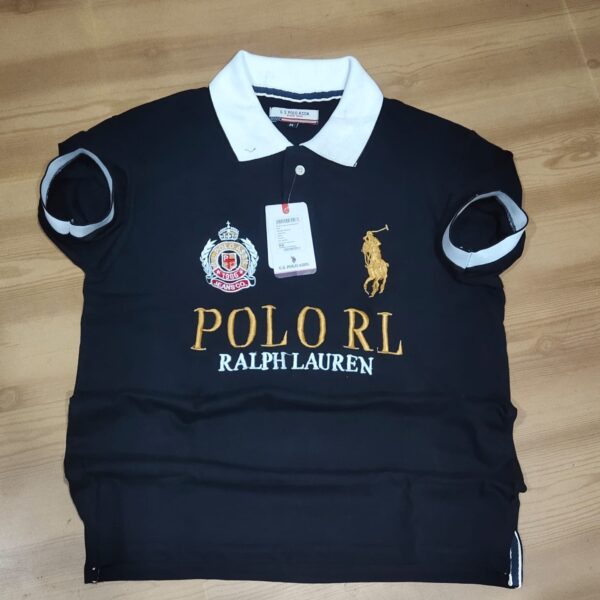 Black Ralph Lauren Men's Embroidered Logo T-Shirt