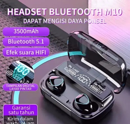 M10/M19/T12/ULTRABUDS/EARPODS TWS Bluetooth Earbuds Wireless Bluetooth 5.1 Stereo IPX7 Waterproof bluetooth Headset wireless earbuds ANC Earbuds which comes with 50 hour Battery Backup - Image 3
