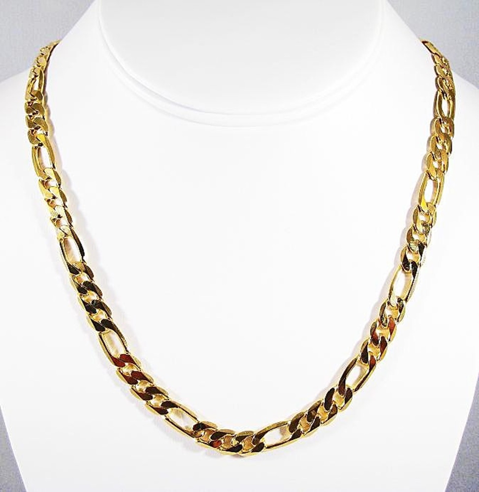 Angel N Daniel18-Inch Gold-Plated Men's Figaro Chain