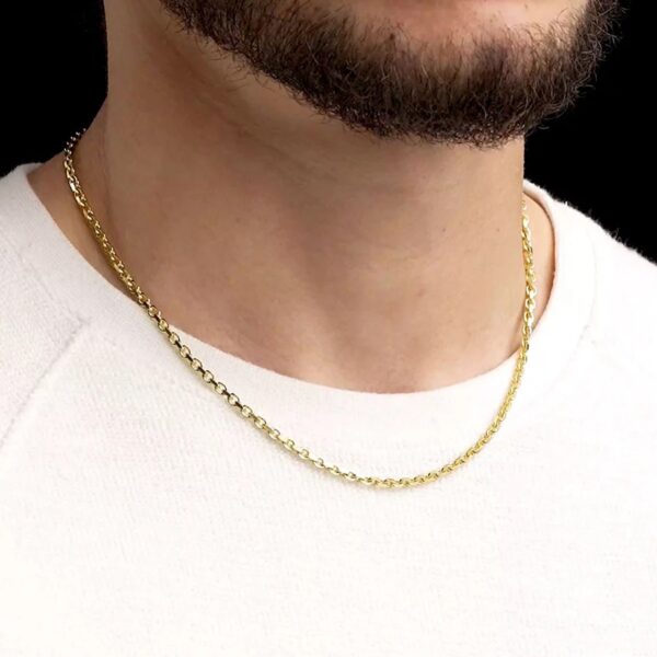 Angel N Daniel 18-Inch Gold-Plated Men's Cable Chain