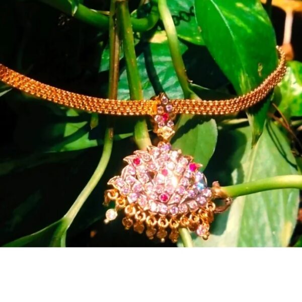 Gold-plated Impon necklace or Attigai