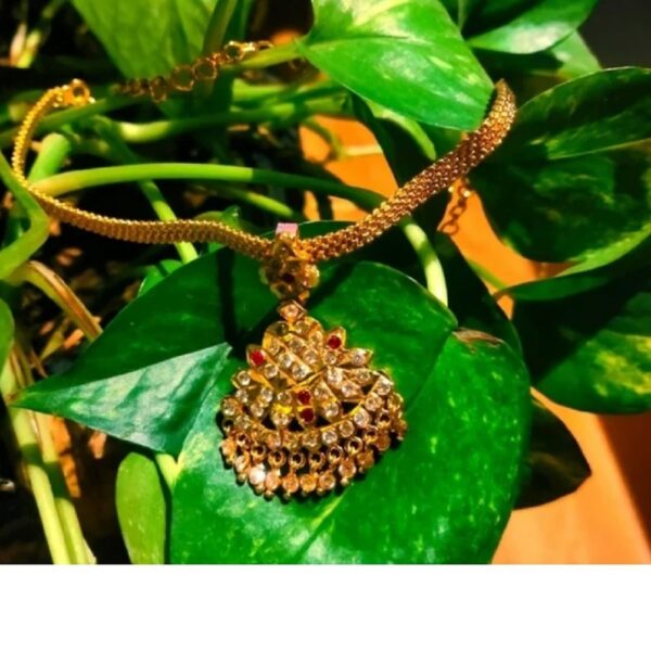 Gold-plated Impon necklace or Attigai
