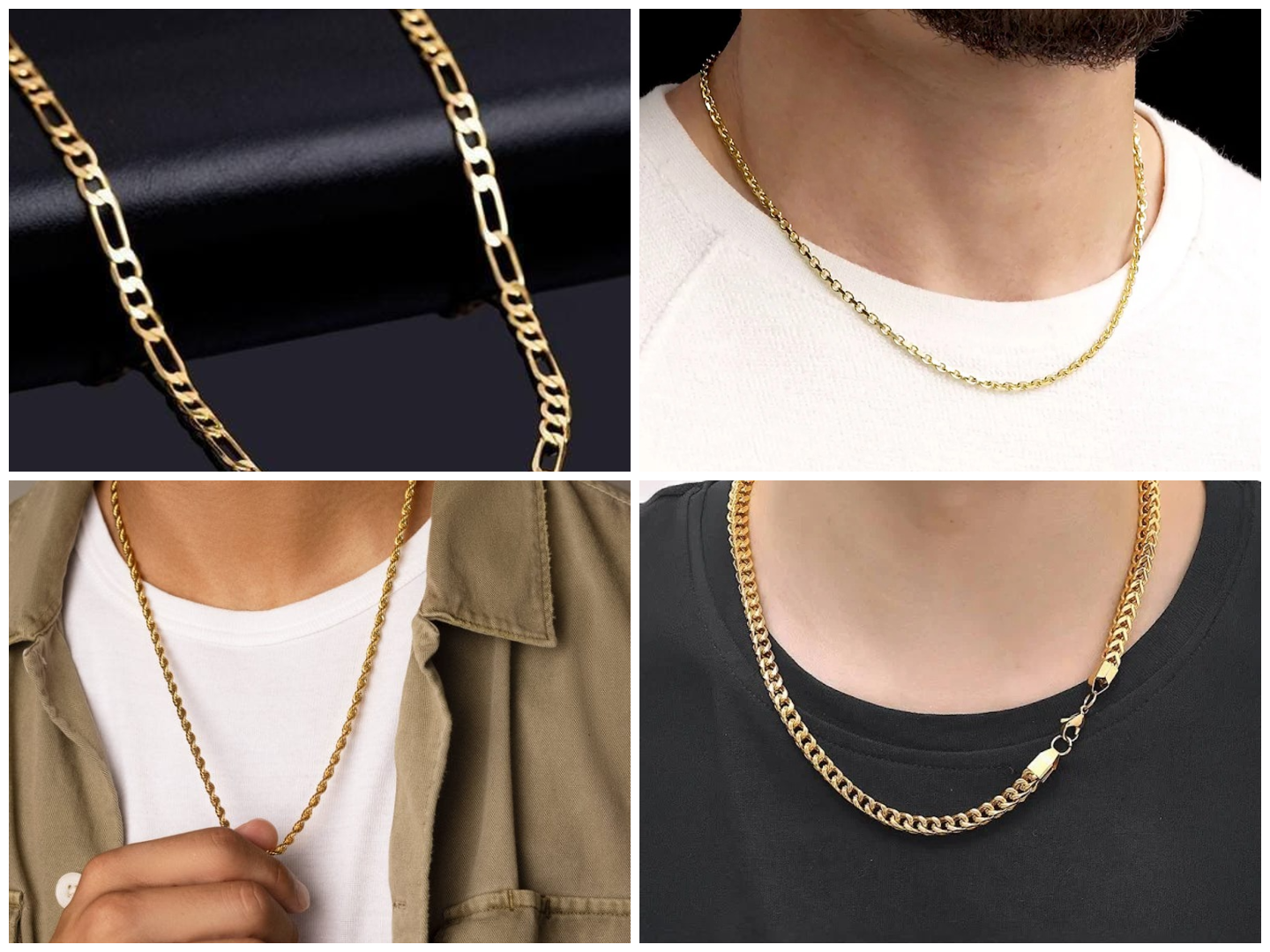 Angel N Daniel18-Inch Gold-Plated Men's Figaro Chain - Image 2