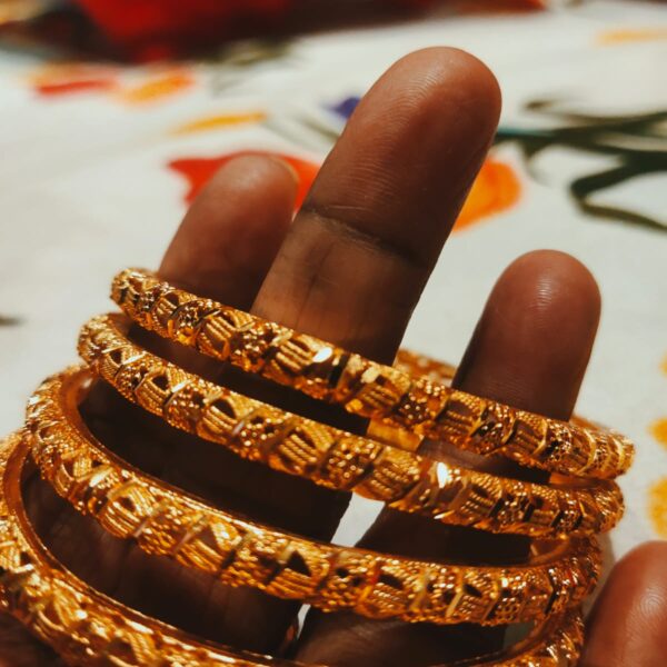 Traditional 1Gram Gold Plated Bangles for Women – Intricate Ethnic Design set of 4