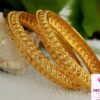 Angelina & Co Premium Gold Finish Bangles – Traditional Bridal Jewelry for Women Set of 2