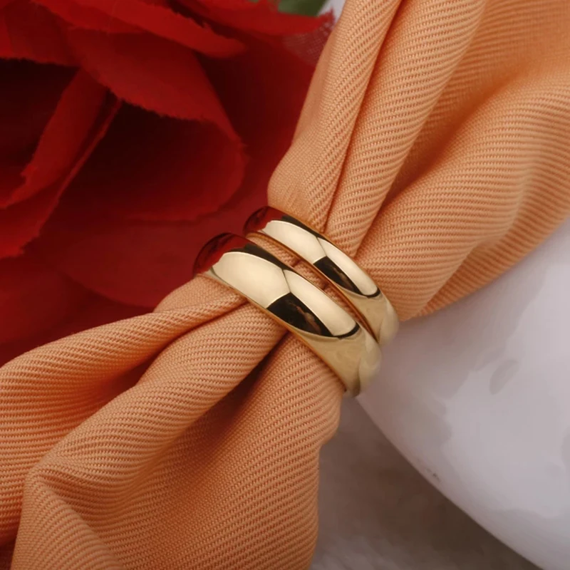 Letdiffery Simple 2/4/6/8mm Stainless Steel Wedding Rings Golden Smooth Women Men Couple Ring Fashion Jewelry - Image 4