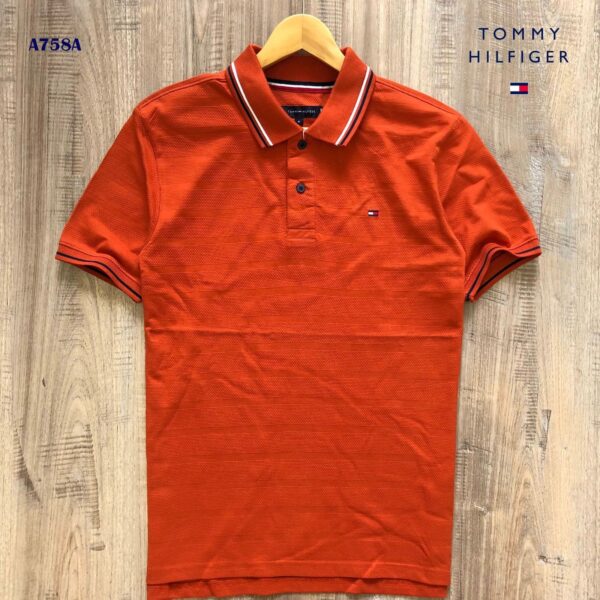 Mens Tommy HilFigher Brick Polo Tshirt