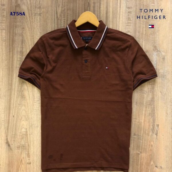 Mens Tommy HilFigher Brown Polo Tshirt