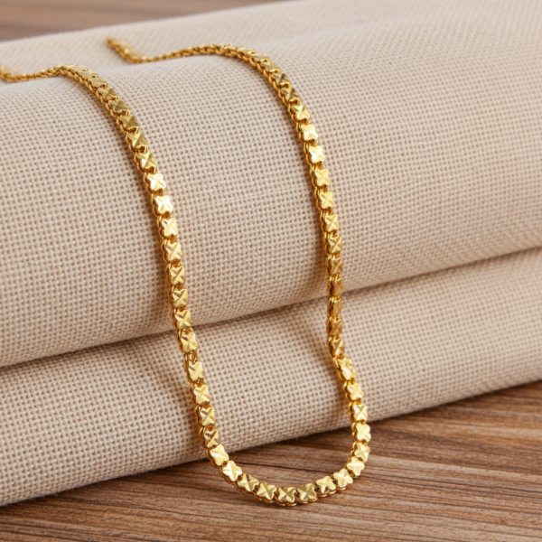 Angelina & Co 18-Inch Men’s Gold Plated Chain – Polished Finish, Lobster Clasp